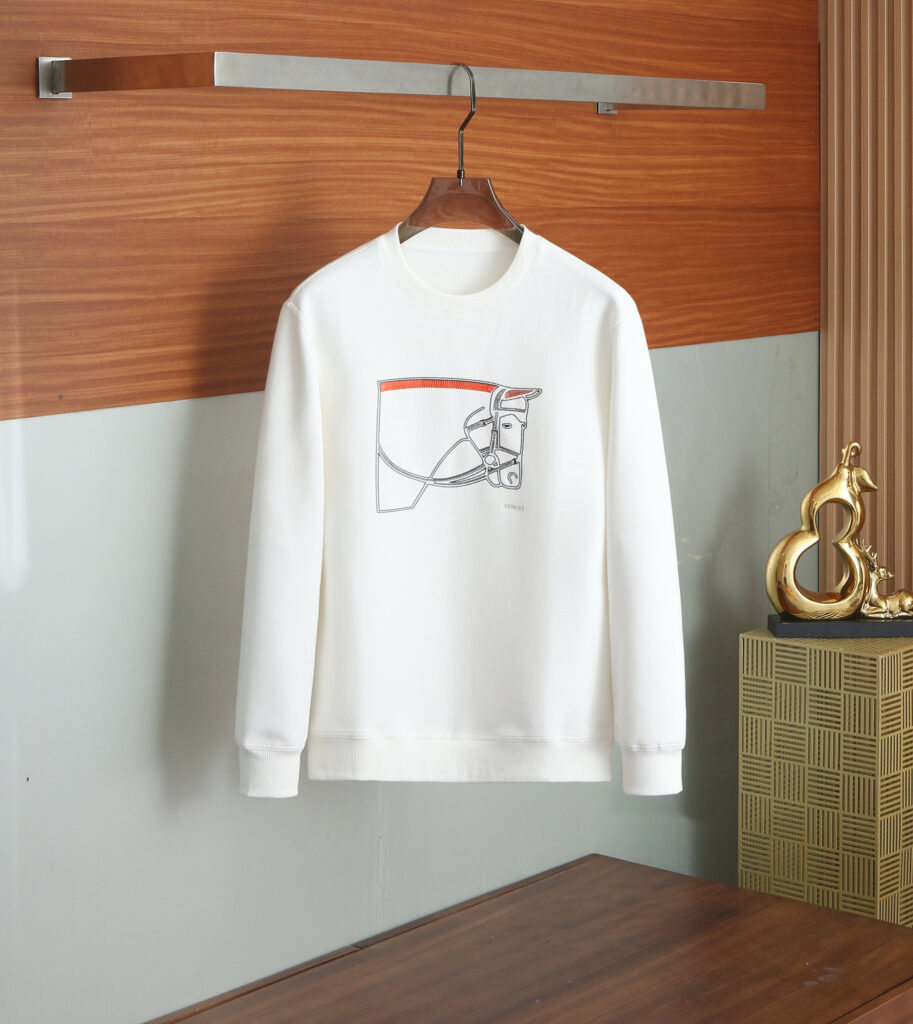 エルメス「Hermès」クラシックラウンドネックプルオーバーフーディ