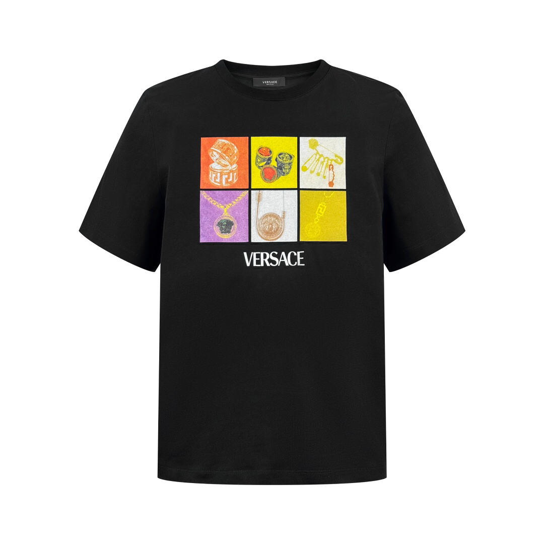 ヴェルサーチ Versace シグネチャー プリントTシャツ