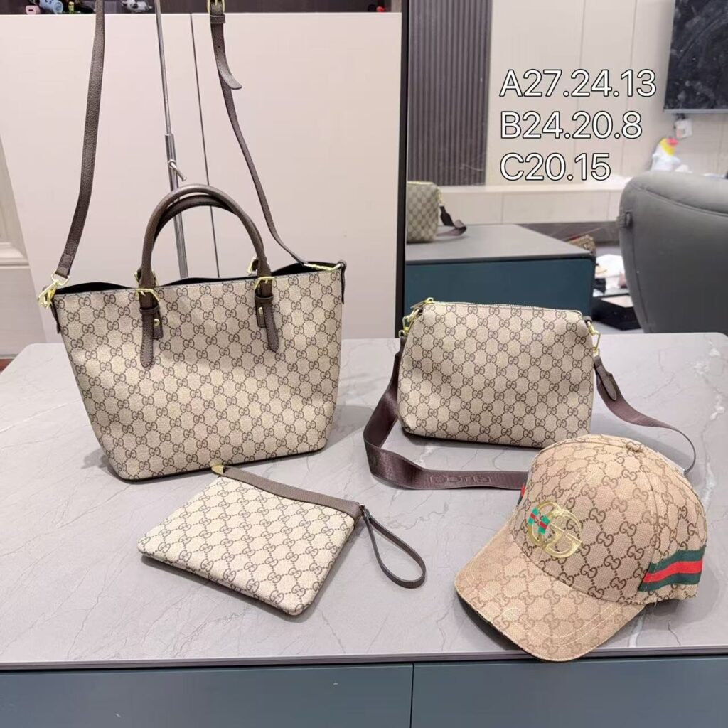 「グッチ」Gucci トートバッグ+ショルダーバッグ+ポーチ+キャップ 4 点セット 限定セール 大人気販売中