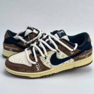 ルイ・ヴィトン × ナイキ Dunk Low コラボカスタム レトロテイスト コーデ万能トレンドスニーカー「LV Nike」