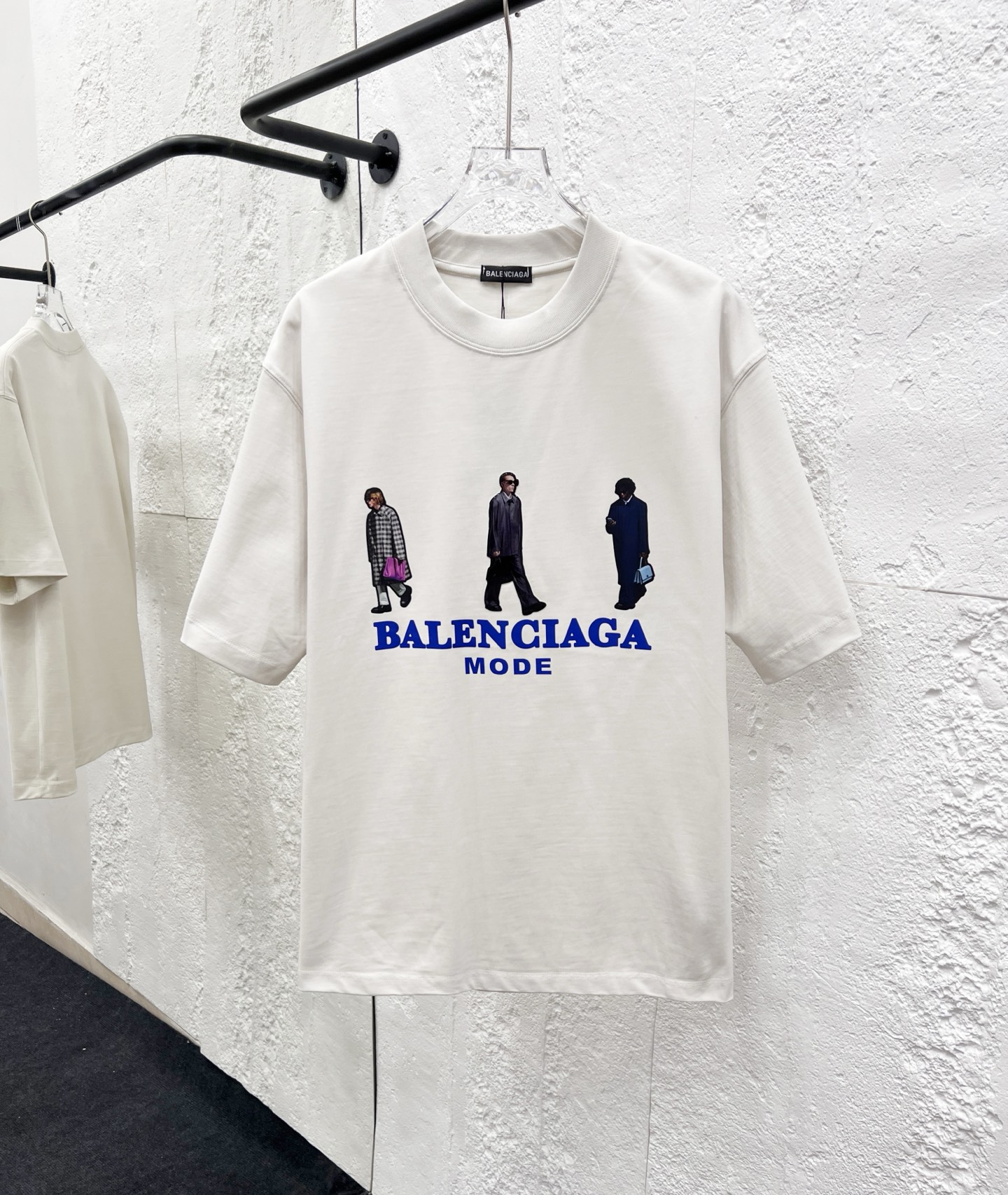 バレンシアガ「Balenciaga」ハイネックプレミアムコットン半袖Tシャツ