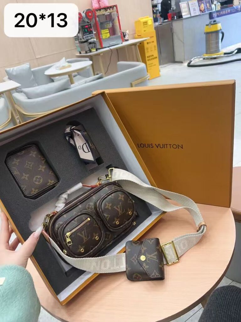 「ルイ・ヴィトン」Louis Vuitton マルチポケットショルダーバッグ＋財布＋スカーフ＋小物入れ ギフトセット 限定セール 大人気販売中