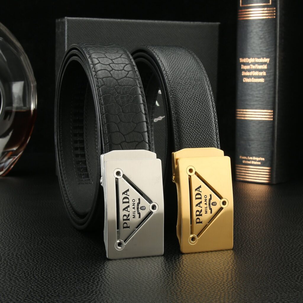 【高級品倉庫到着】Prada イタリアンビジネスベルト 2 点セット「全長約 100cm」