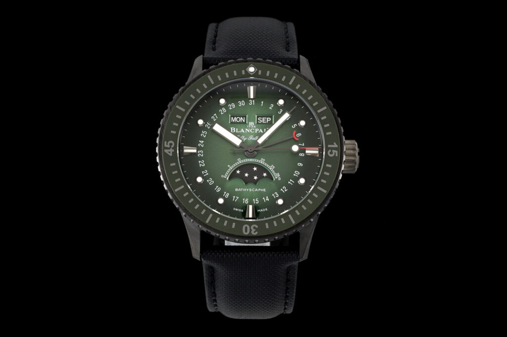 ブランパン「Blancpain」フィフティ・ファゾム バチスカーフ コンプリートカレンダー ムーンフェイズセラミック 自動巻きダイバーズウォッチ43.6mm