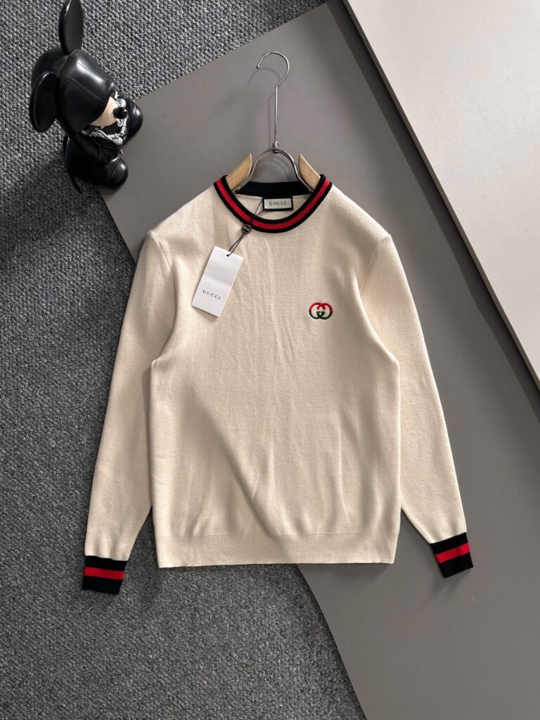 グッチ「Gucci」秋冬ウール混紡丸首プルオーバーニットセーター