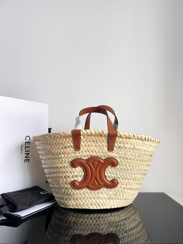 セリーヌ「Celine」Plein Soleil パームリーフ バスケットバッグ