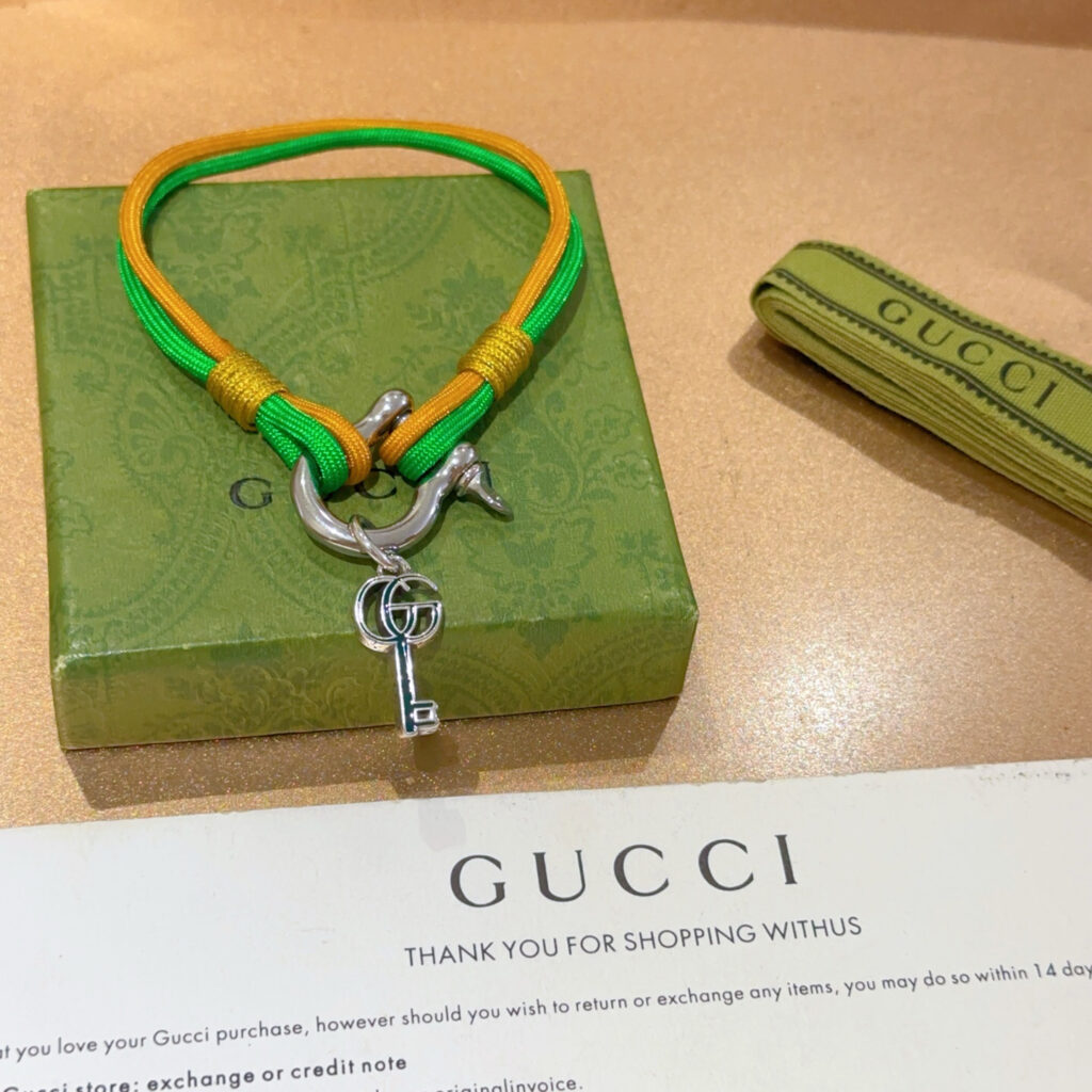 グッチ「Gucci」ANGER FOREST ダブルG ヴィンテージロープ ブレスレット20cm