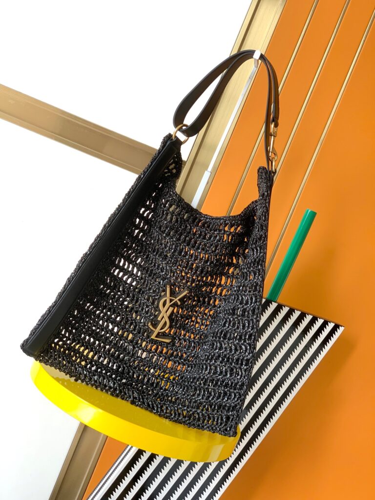 サンローラン「Saint Laurent」OXALIS ラフィア ショルダーバッグ