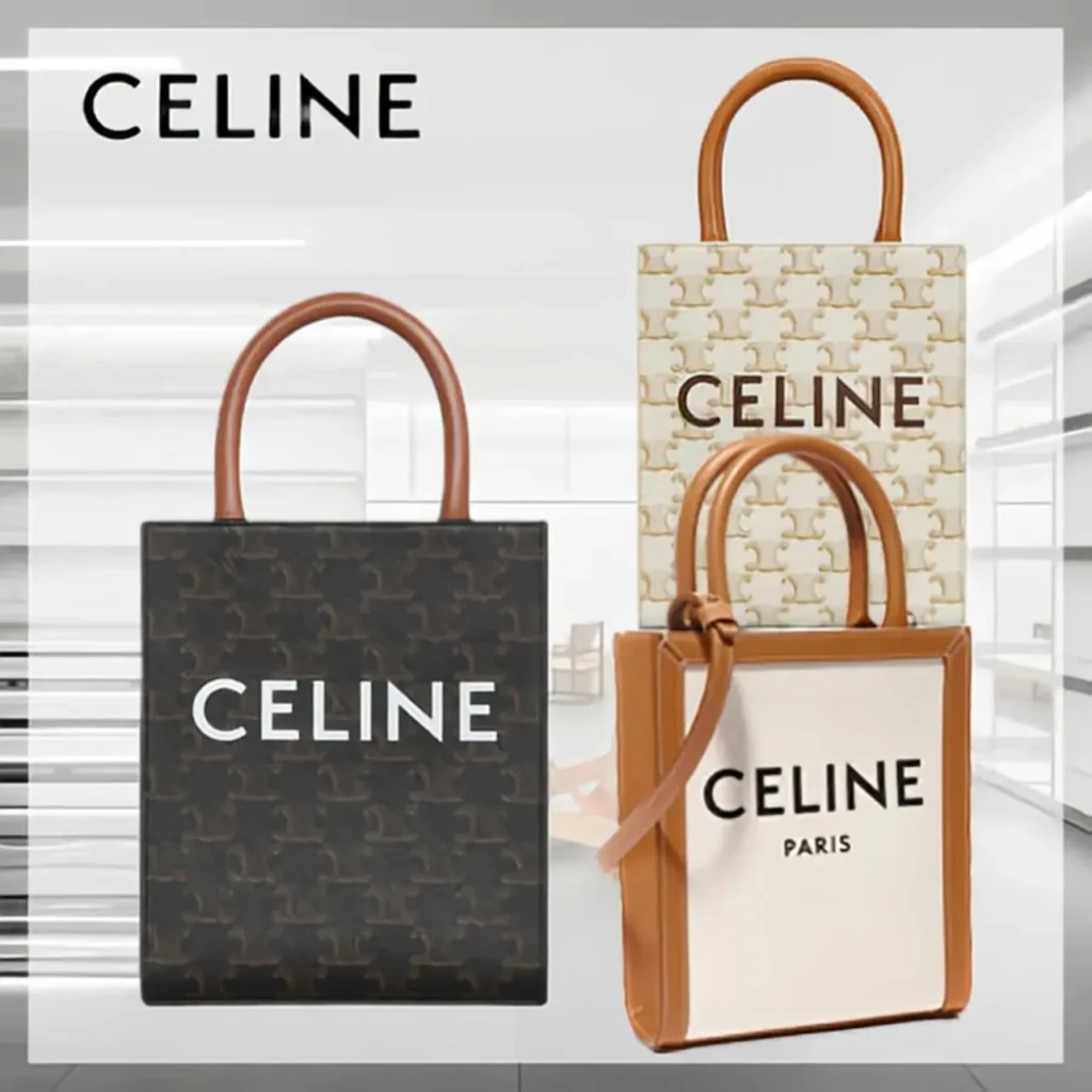 セリーヌ「Celine」Triomphe Mini Cabas ショルダーバッグ