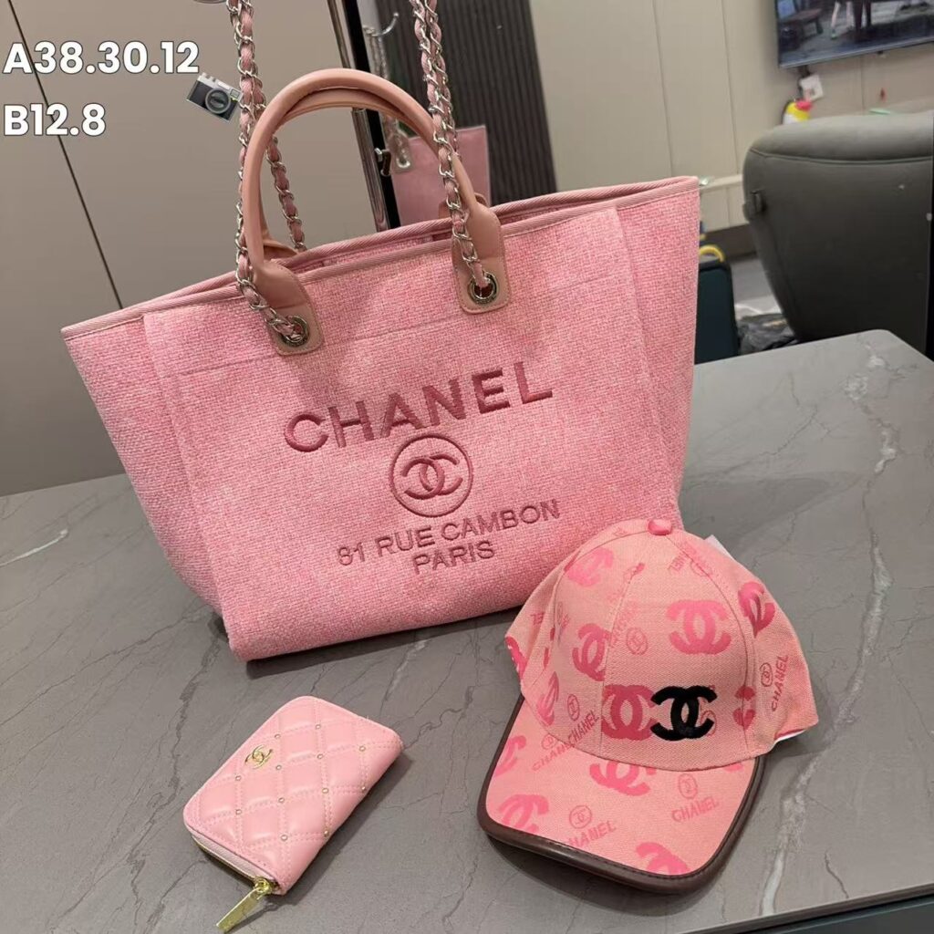 「シャネル」CHANEL ビーチトートバッグ＋コンパクト財布＋キャップ 3 点セット 限定セール 大人気販売中