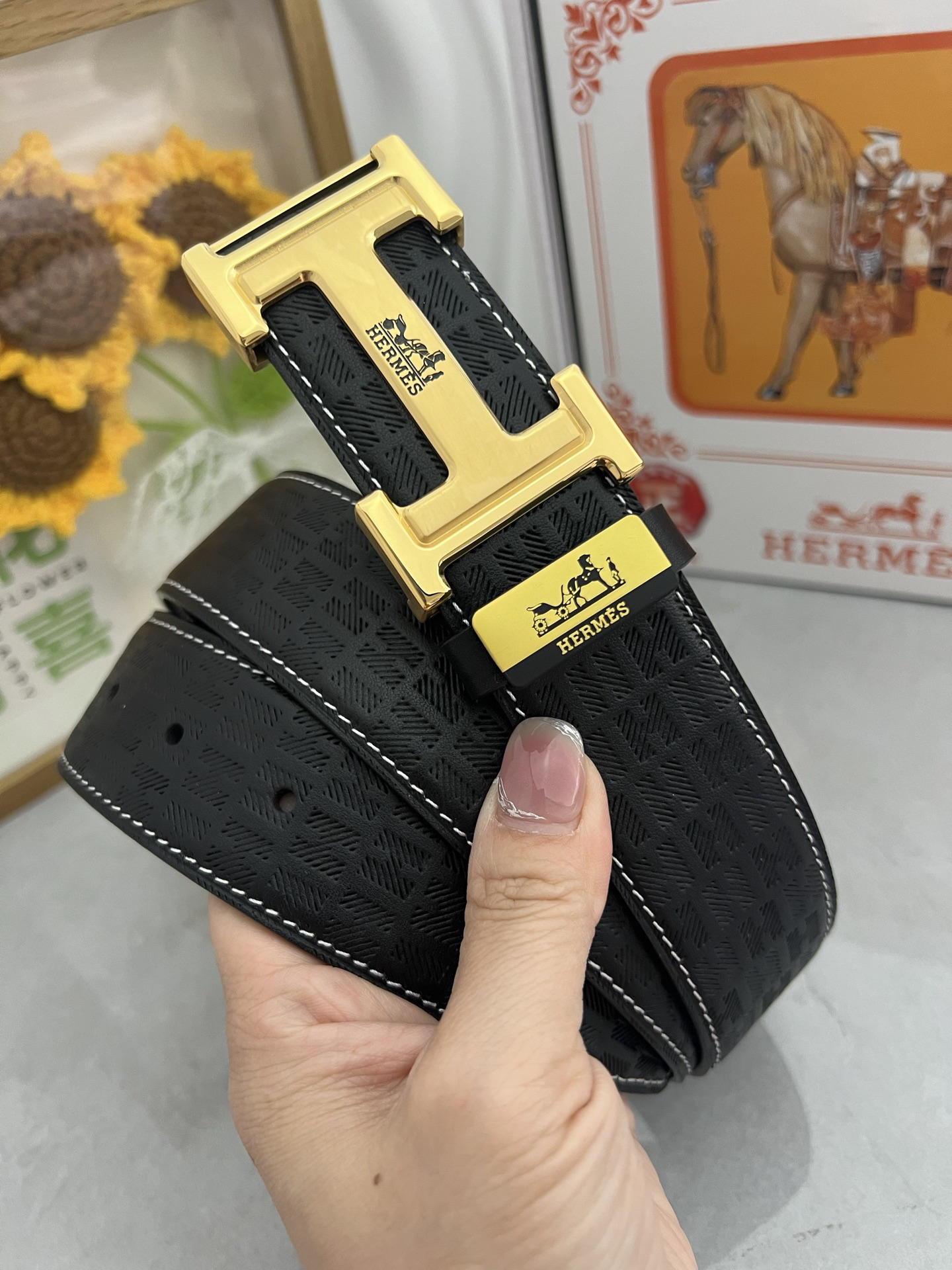 【限定入荷】Hermès フレンチ紳士ベルト「全長約 100cm」