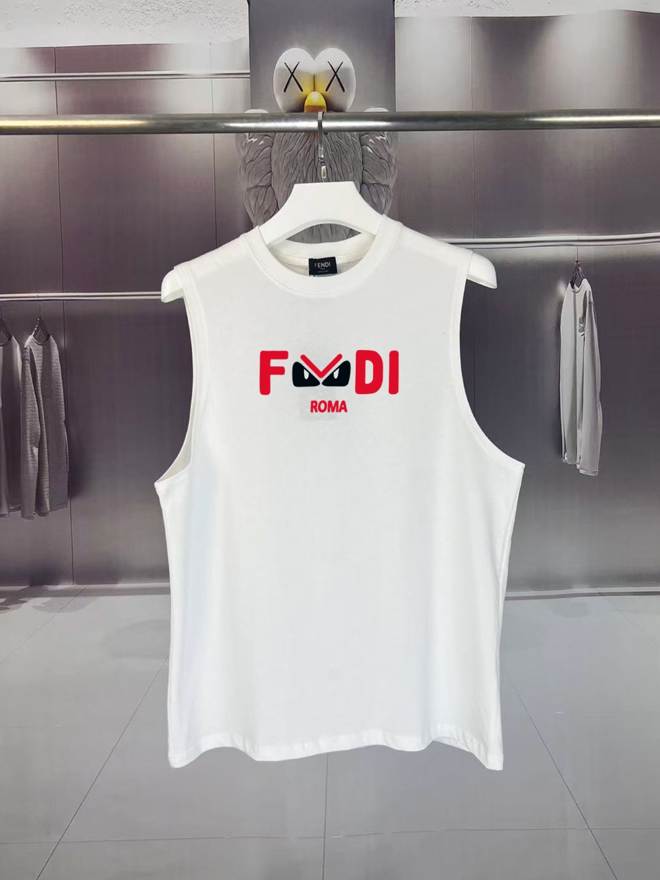 フェンディ Fendi SUMMER DEMON EYES MONSTER ロゴプリント ノースリーブTシャツ