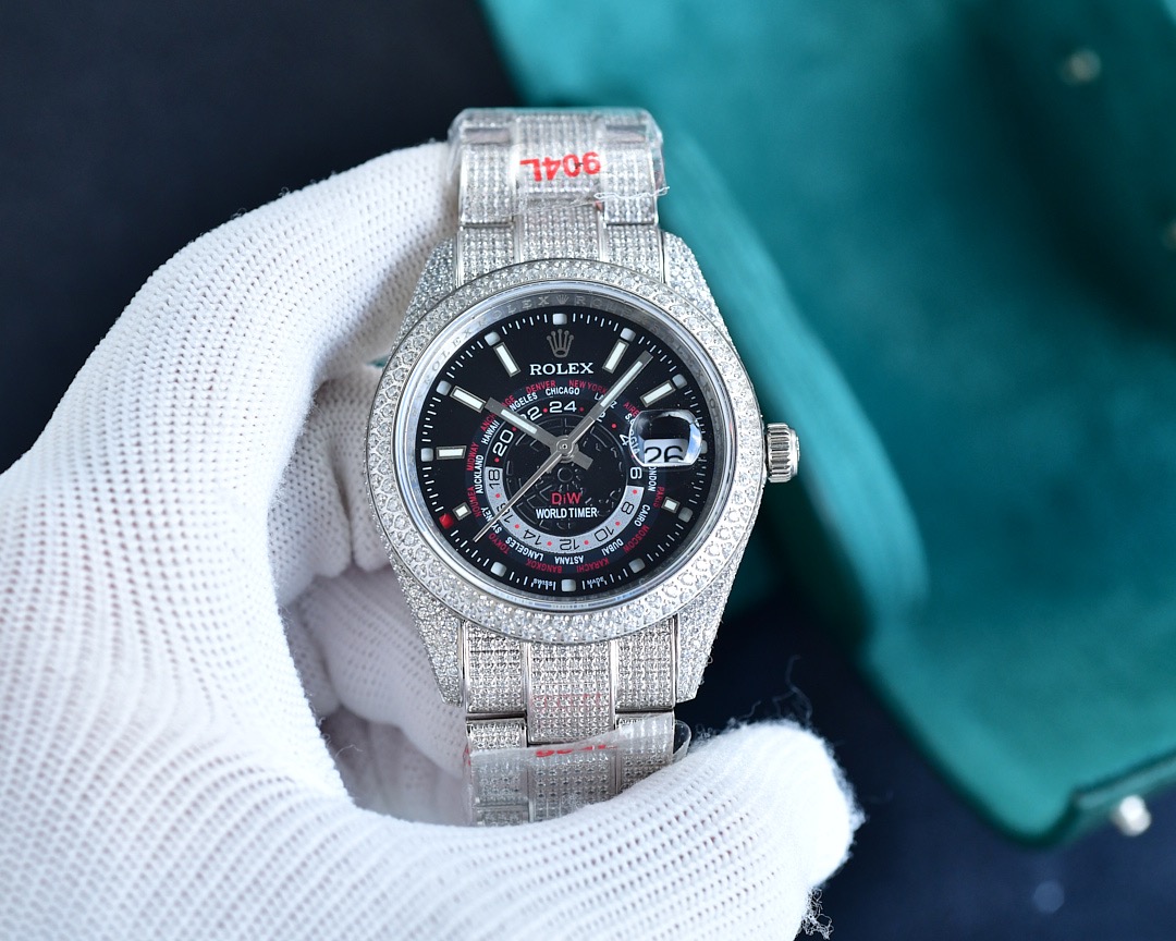 ロレックス「Rolex」 デイトナ 126589TBR フルダイヤモンド クロノグラフ腕時計40mm