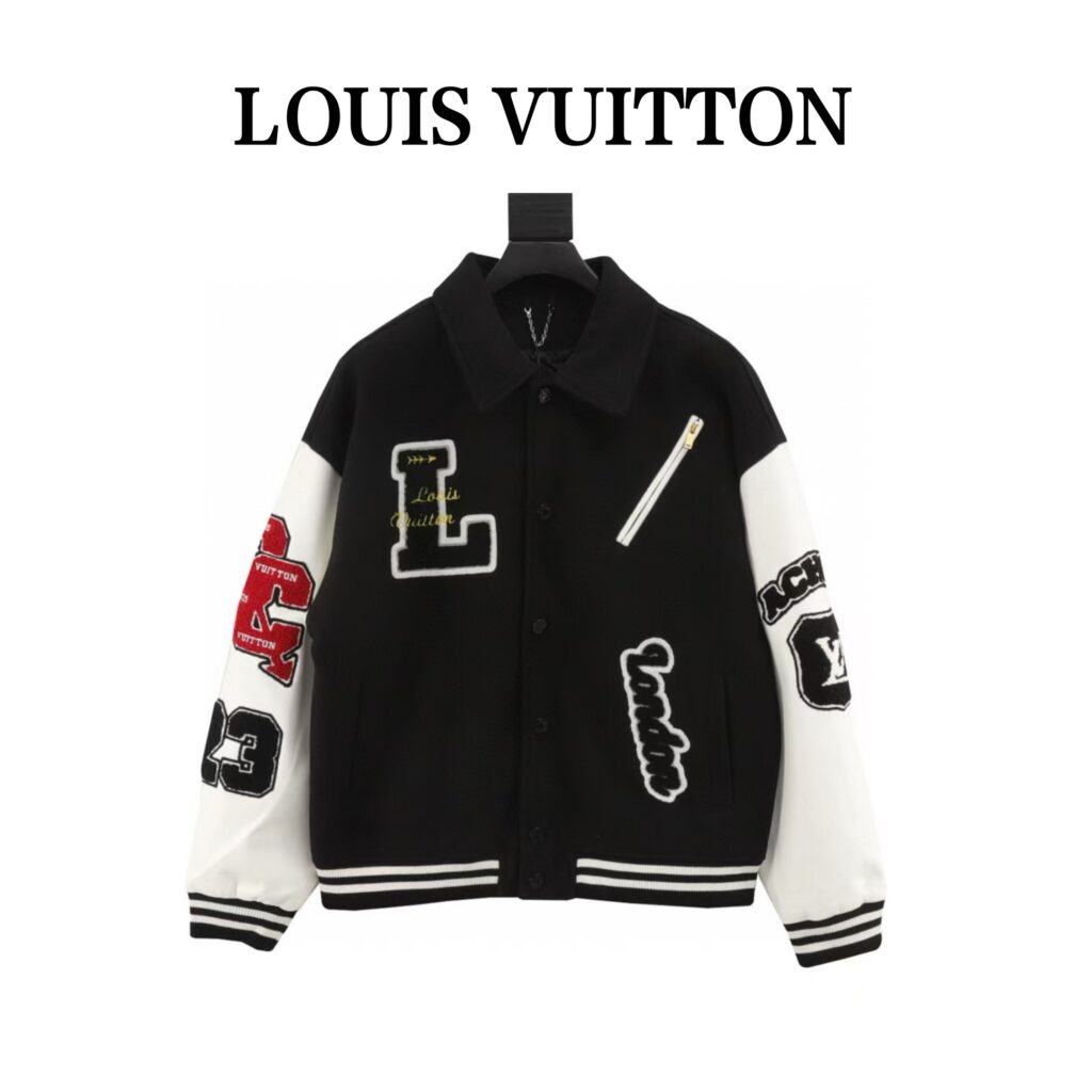 ルイ・ヴィトン「Louis Vuitton」のパッチ刺繍スプライスベースボールジャケット