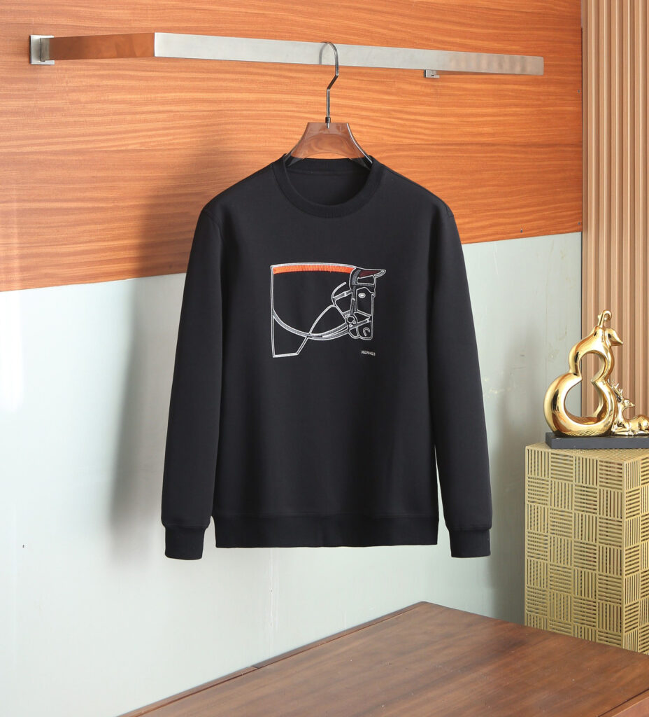 エルメス「Hermès」クラシックラウンドネックプルオーバーフーディ