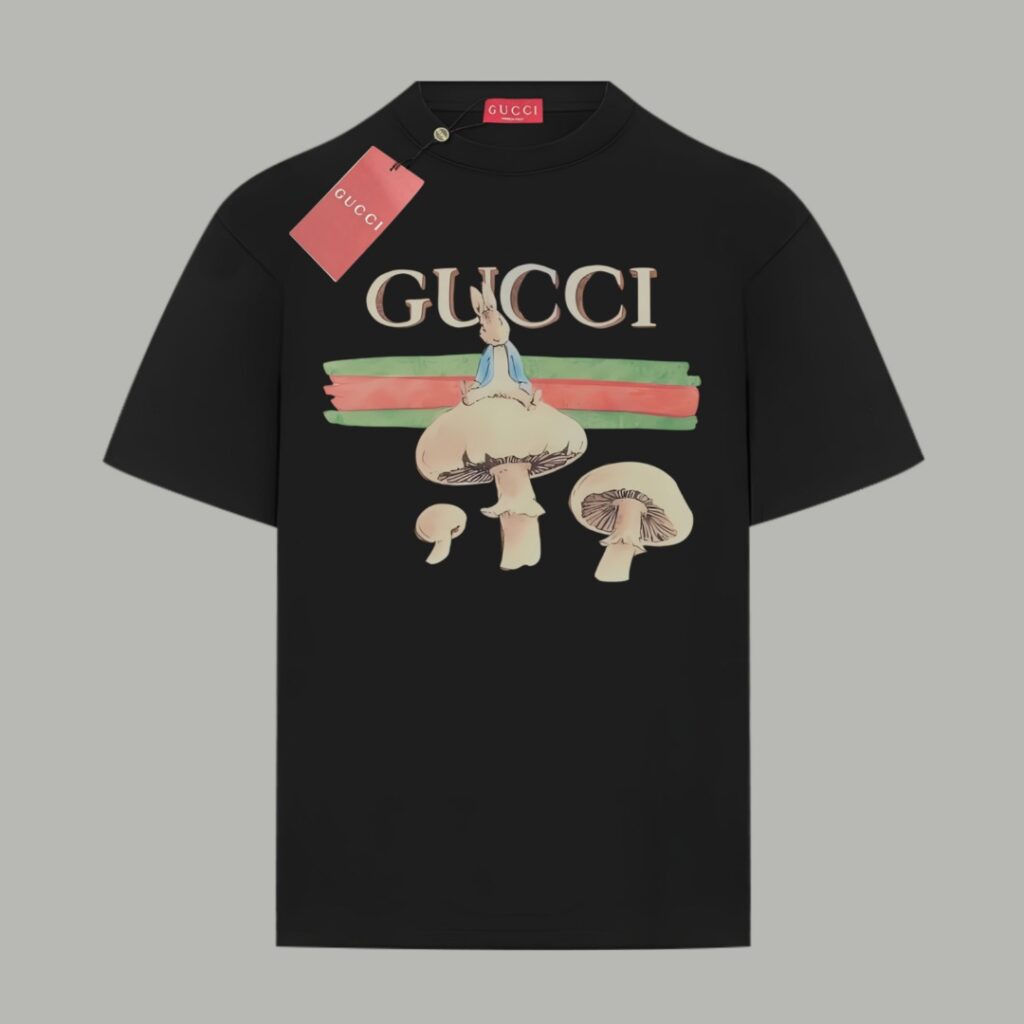 グッチ Gucci リミテッド アニマルシリーズ ロゴプリント ダブルガーゼコットンTシャツ