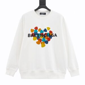 バレンシアガ「Balenciaga」 2025SS のハートロゴプリント技術の丸首ウェアラウンド