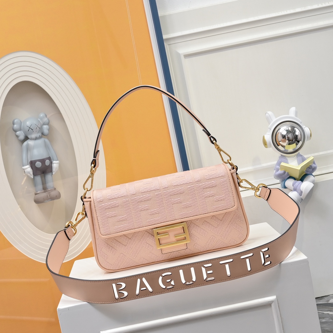 フェンディ「Fendi」Baguette クラシック レザー ハンドバッグ