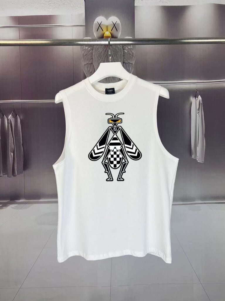 フェンディ Fendi SUMMER TECH FLY MONSTER EYES ロゴプリント ノースリーブTシャツ
