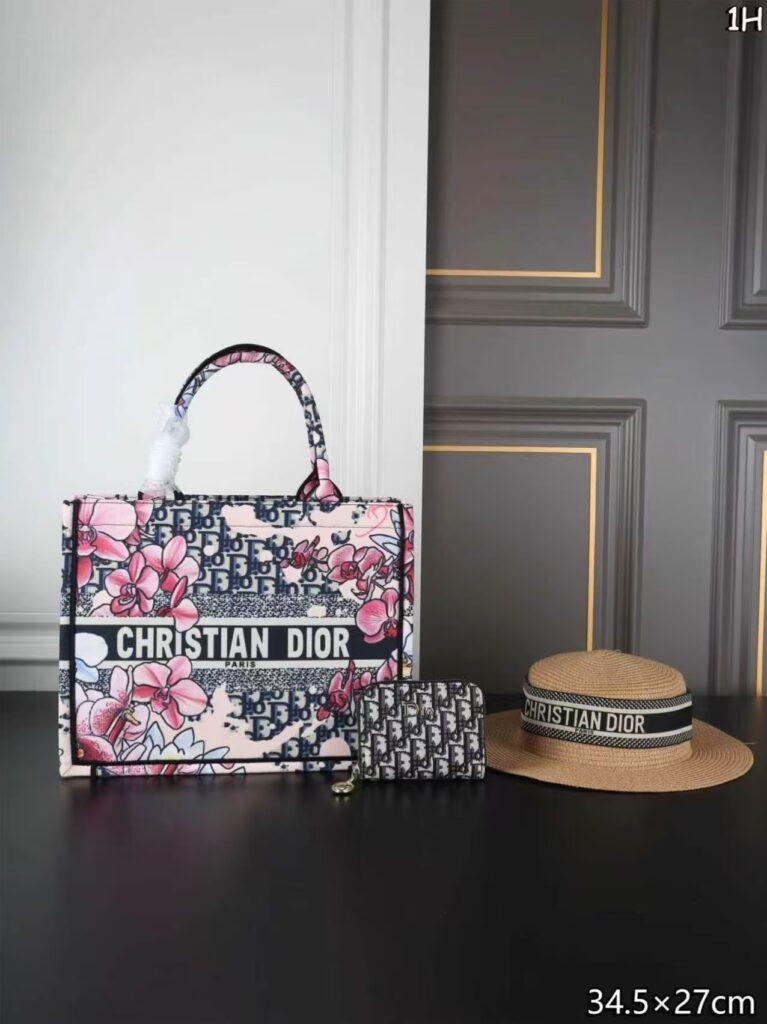「クリスチャン・ディオール」CHRISTIAN DIOR トートバッグ＋財布＋麦わら帽子 3 点セット 限定セール 大人気販売中
