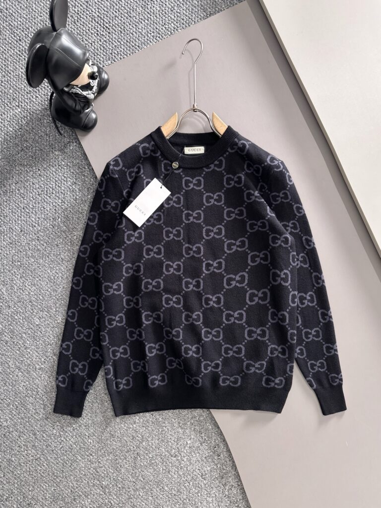 グッチ「Gucci」秋冬ウール混紡丸首プルオーバーニットセーター