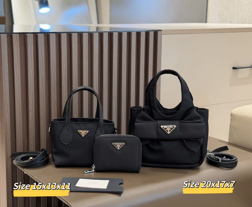 「プラダ」PRADA ナイロン ミニハンドバッグ＋リボントートバッグ＋コインケース 3 点セット 限定セール 大人気販売中