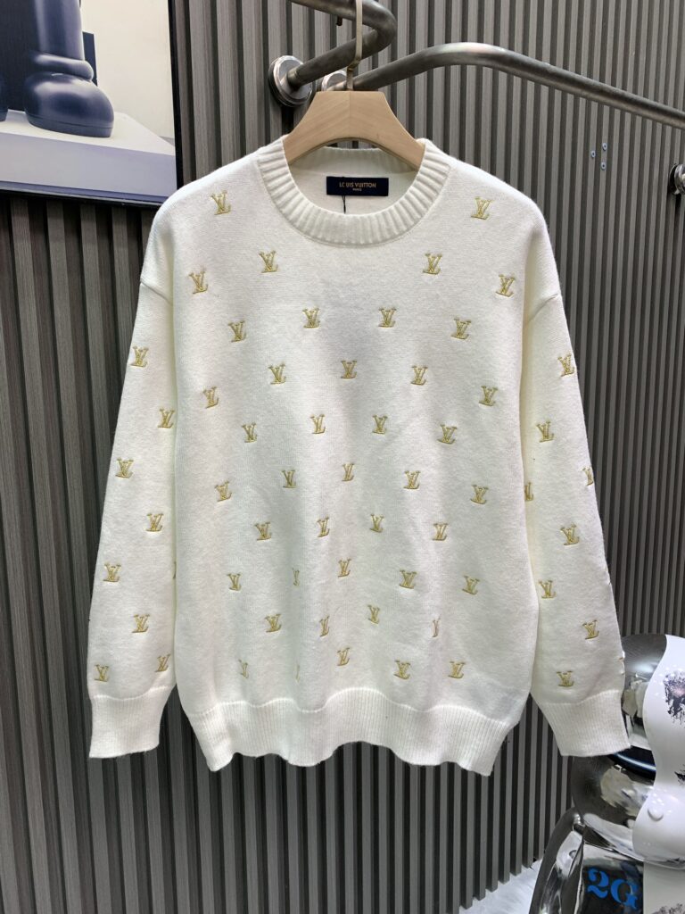 ルイ・ヴィトン「Louis Vuitton」アート刺繍ラウンドネックニットセーター