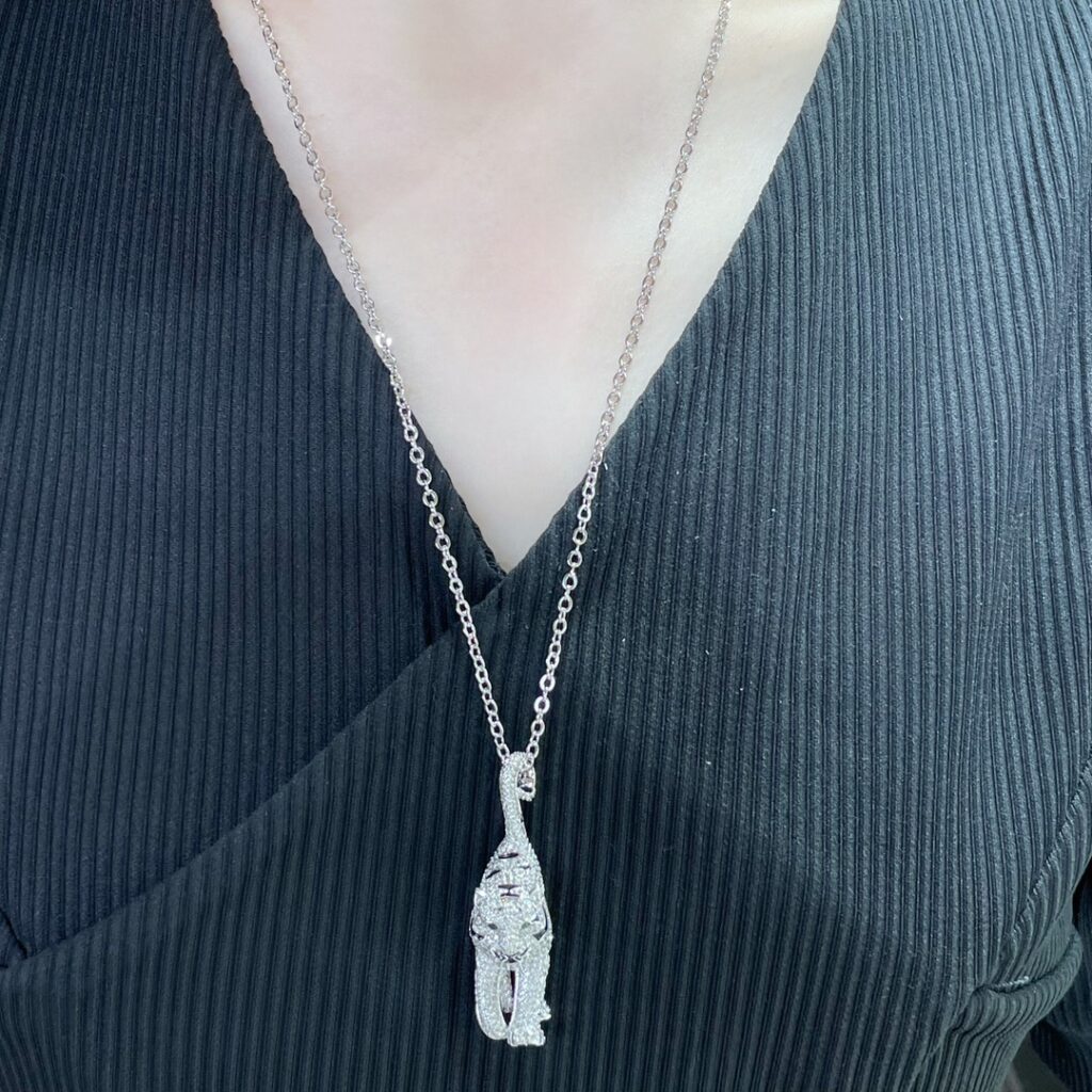 カルティエ「Cartier」パンテール オブ カルティア フルダイヤモンド ネックレス50CM