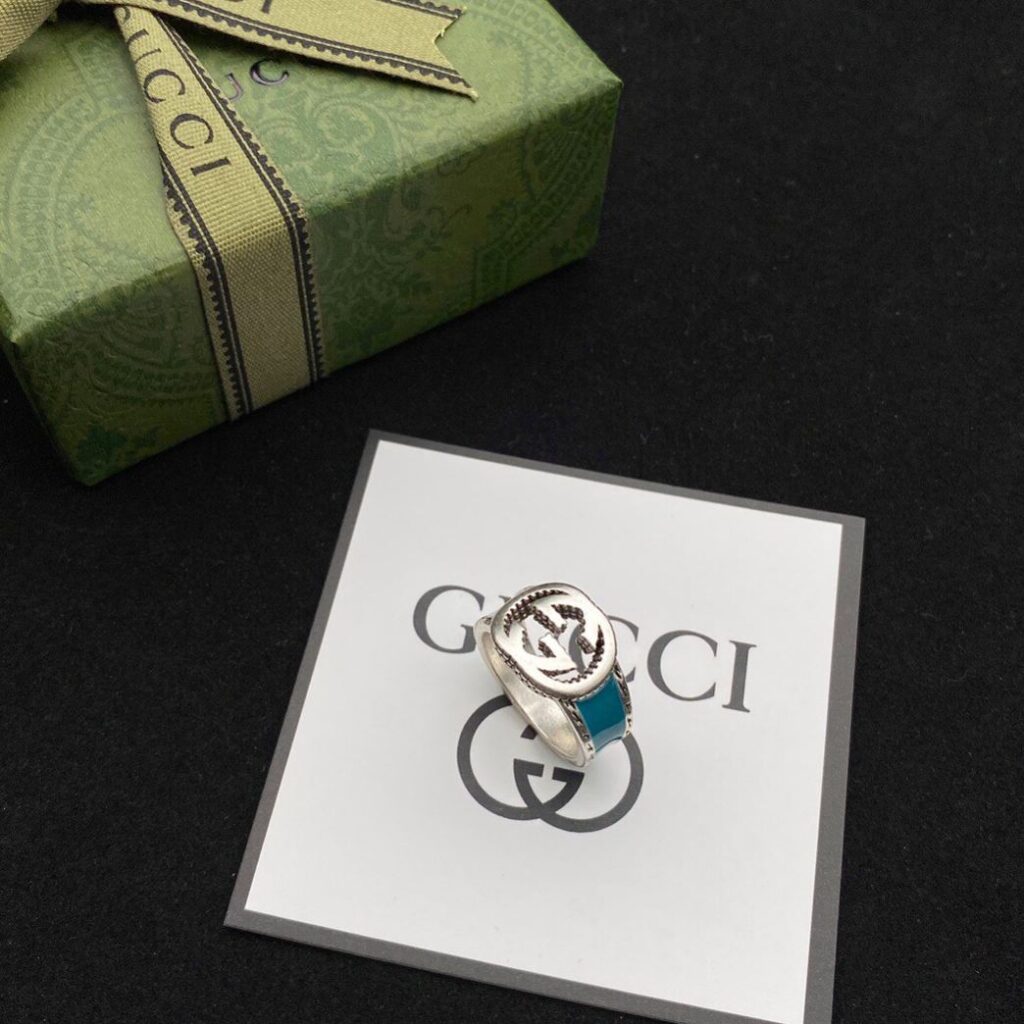 グッチ「Gucci」Interlocking エナメルリング