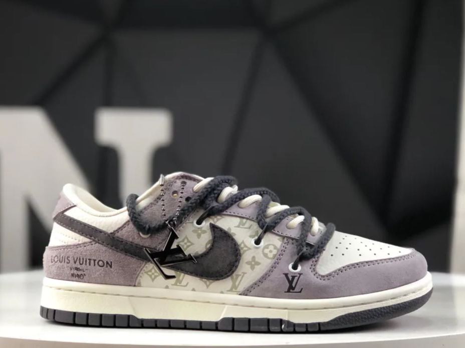 ルイ・ヴィトン × ナイキ Dunk Low コラボカスタム レトロテイスト コーデ万能トレンドスニーカー「LV Nike」