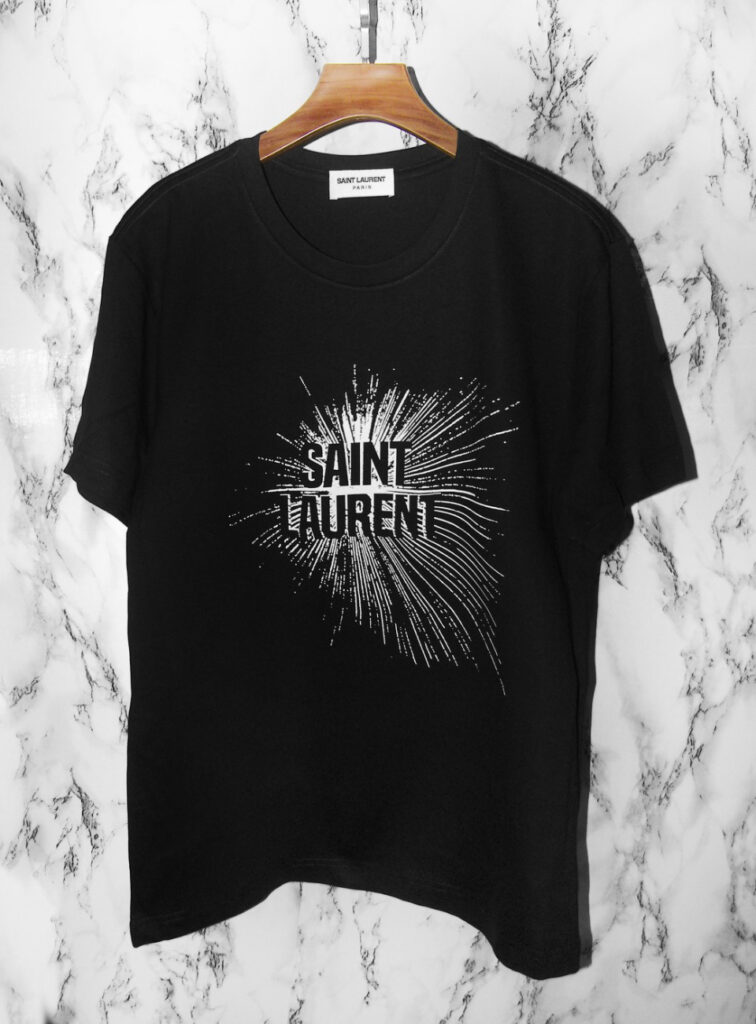 サンローラン Saint Laurent ラディアント ブラック クルーネックTシャツ