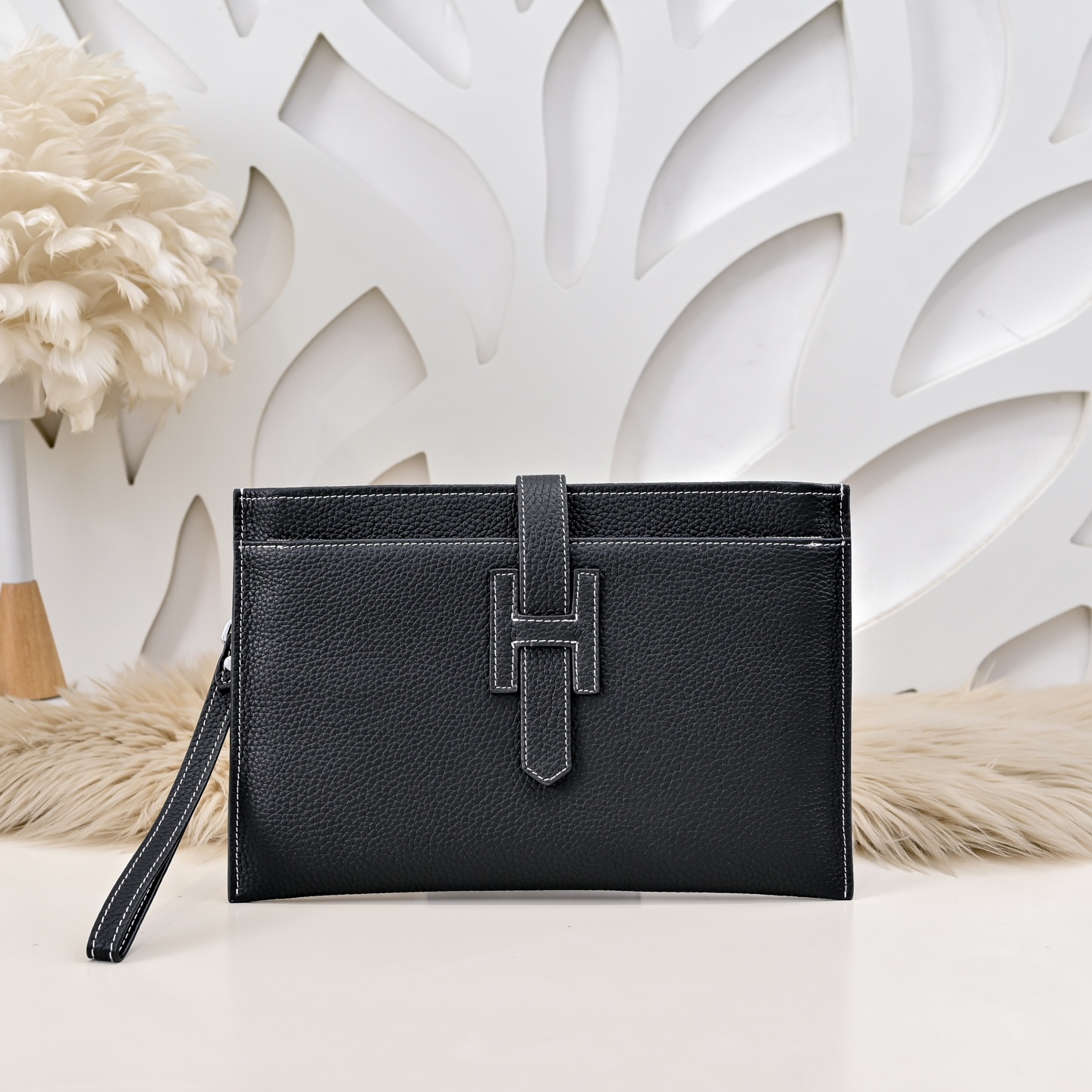 エルメス New H Passant ジップ クラッチバッグ
