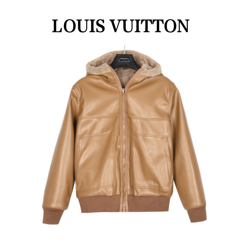 ルイ・ヴィトン「Louis Vuitton」両面式のフード付きウェストタイトなジャケット。