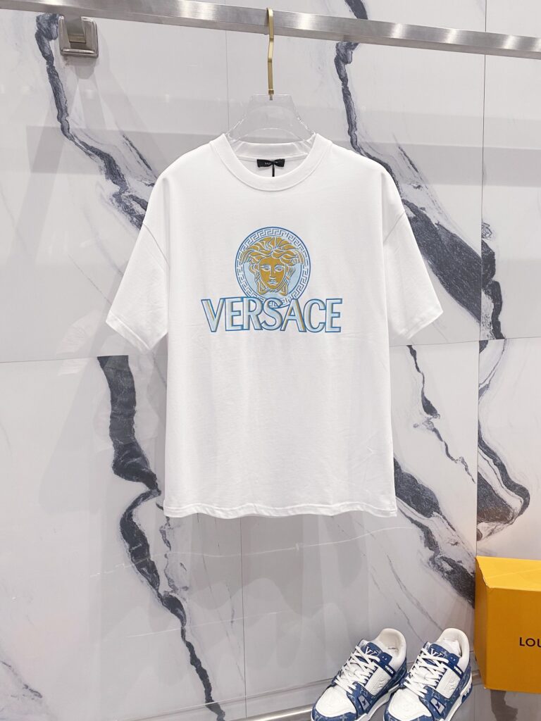 ヴェルサーチ Versace クルーネックTシャツ サーキュラーメドゥーサロゴプリント