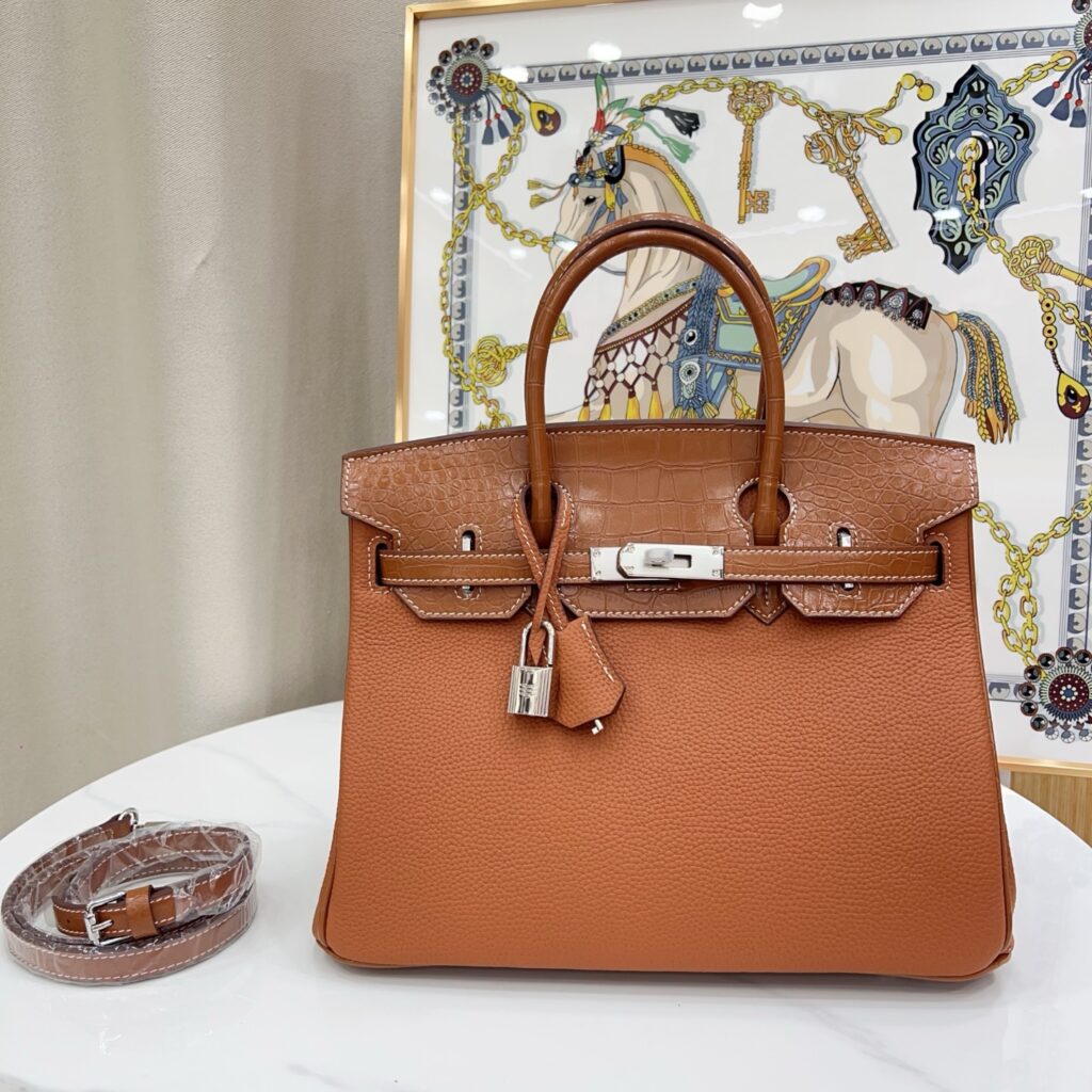 エルメス バーキン 25/30 バッグ クロコダイルエンボス「Birkin Bag」