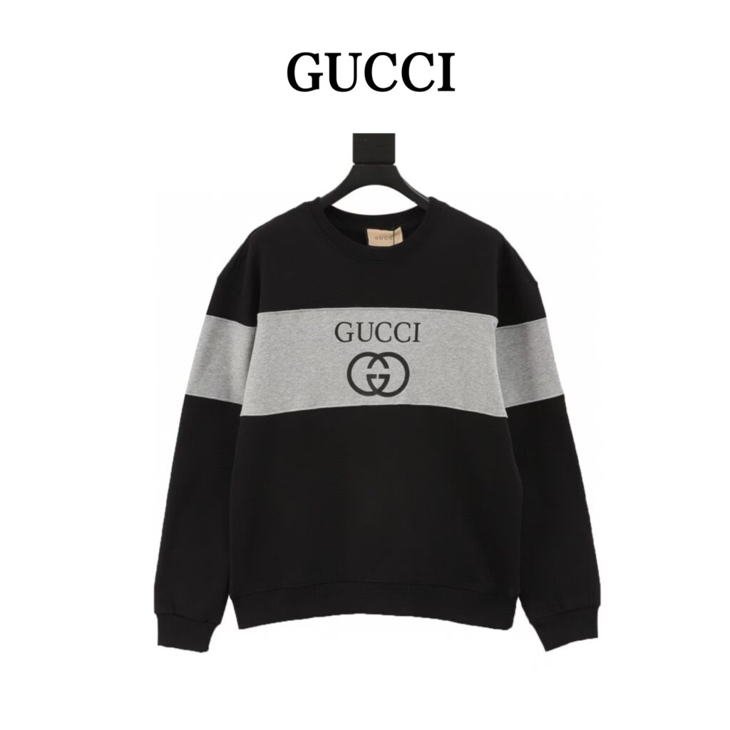 グッチ「Gucci」 ダブル G の文字が配色されたカップル用丸首プルオーバーパーカー