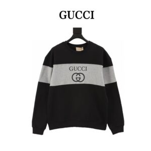 グッチ「Gucci」 ダブル G の文字が配色されたカップル用丸首プルオーバーパーカー