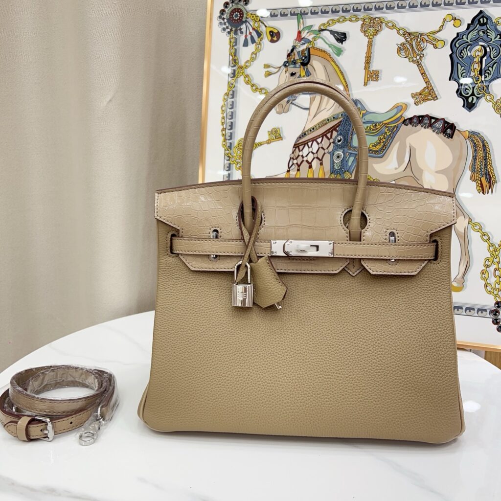 エルメス バーキン 25/30 バッグ クロコダイルエンボス「Birkin Bag」