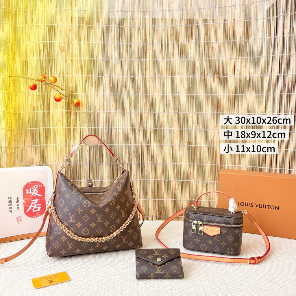 【定番モノグラム】ルイヴィトン メリー + バニティ + 短財布 3 点セット