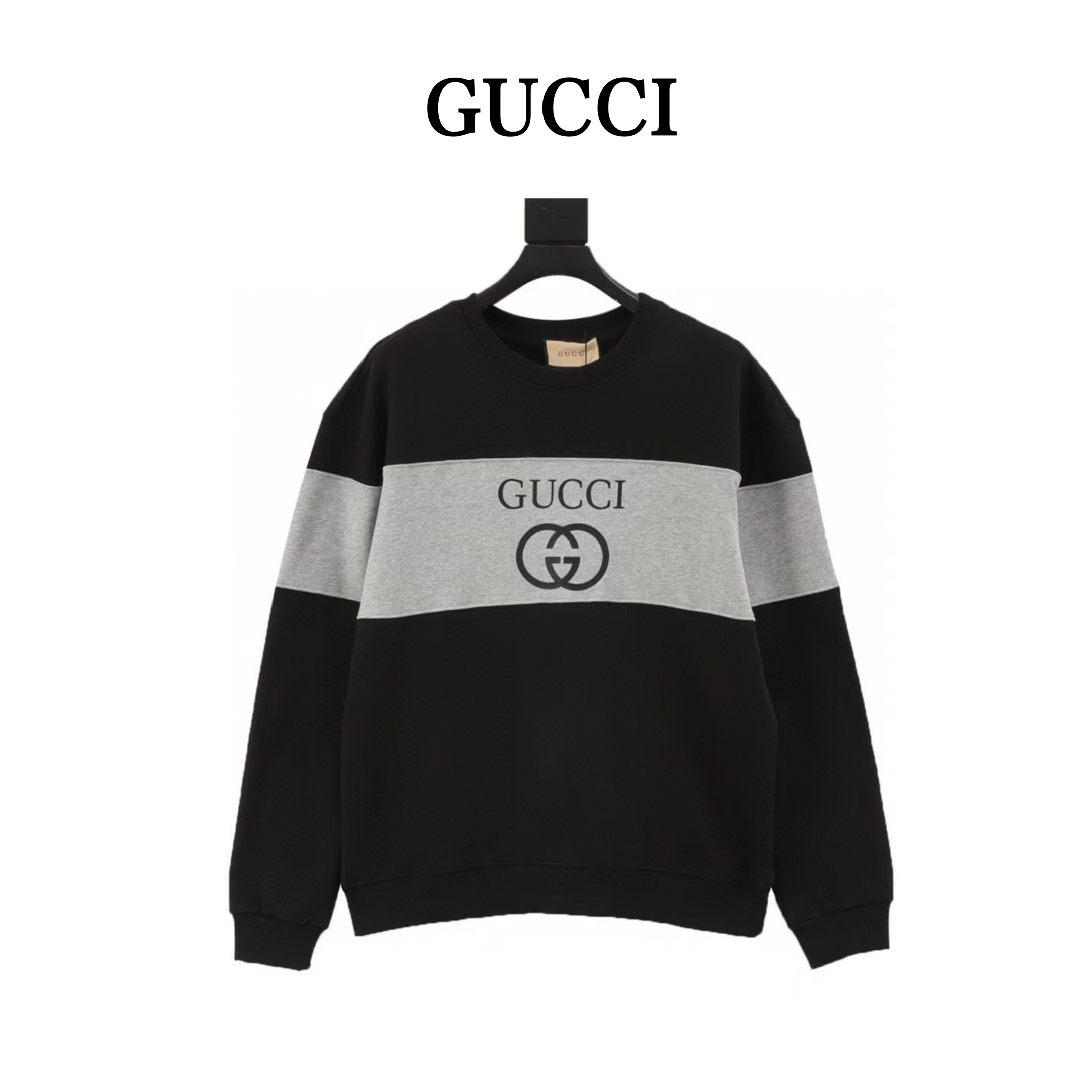 グッチ「Gucci」 ダブル G の文字が配色されたカップル用丸首プルオーバーパーカー