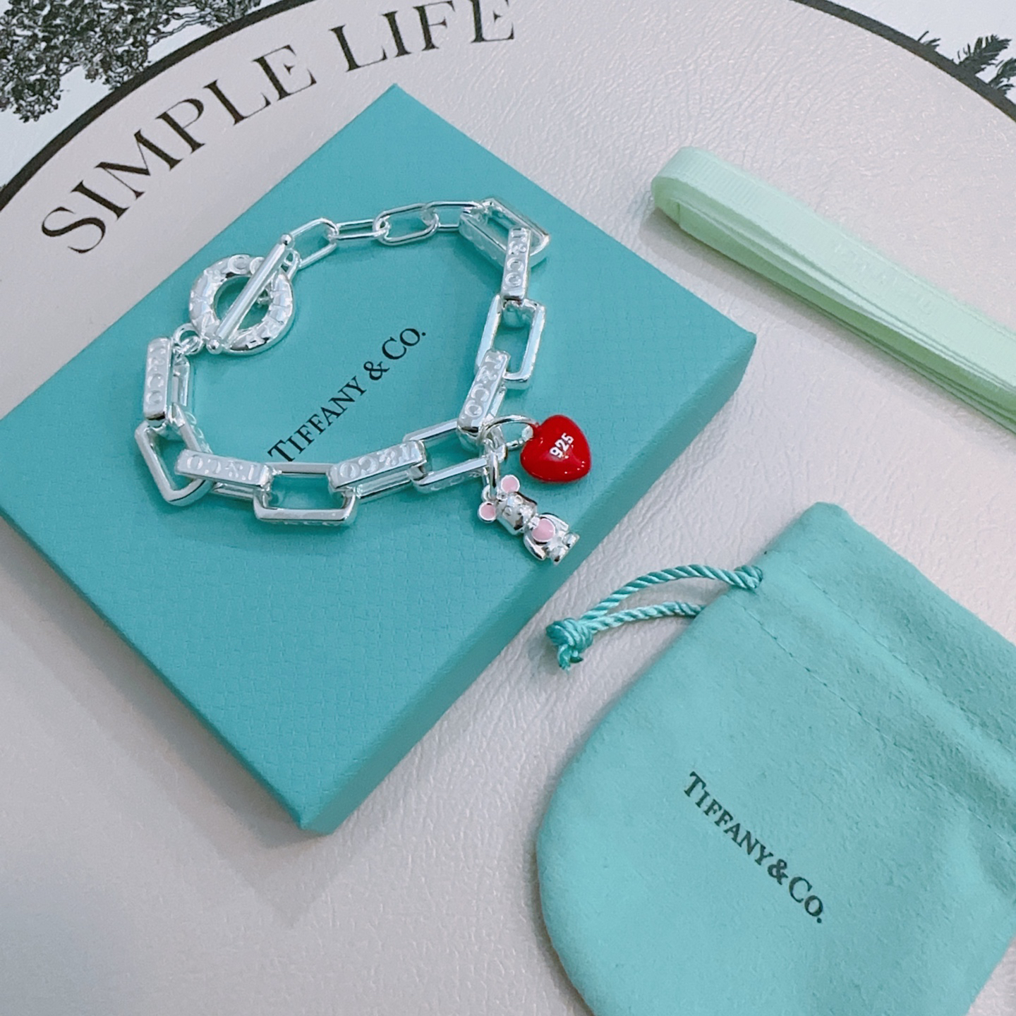ティファニー「Tiffany & Co.」ポリッシュドシルバーリンク ブレスレット