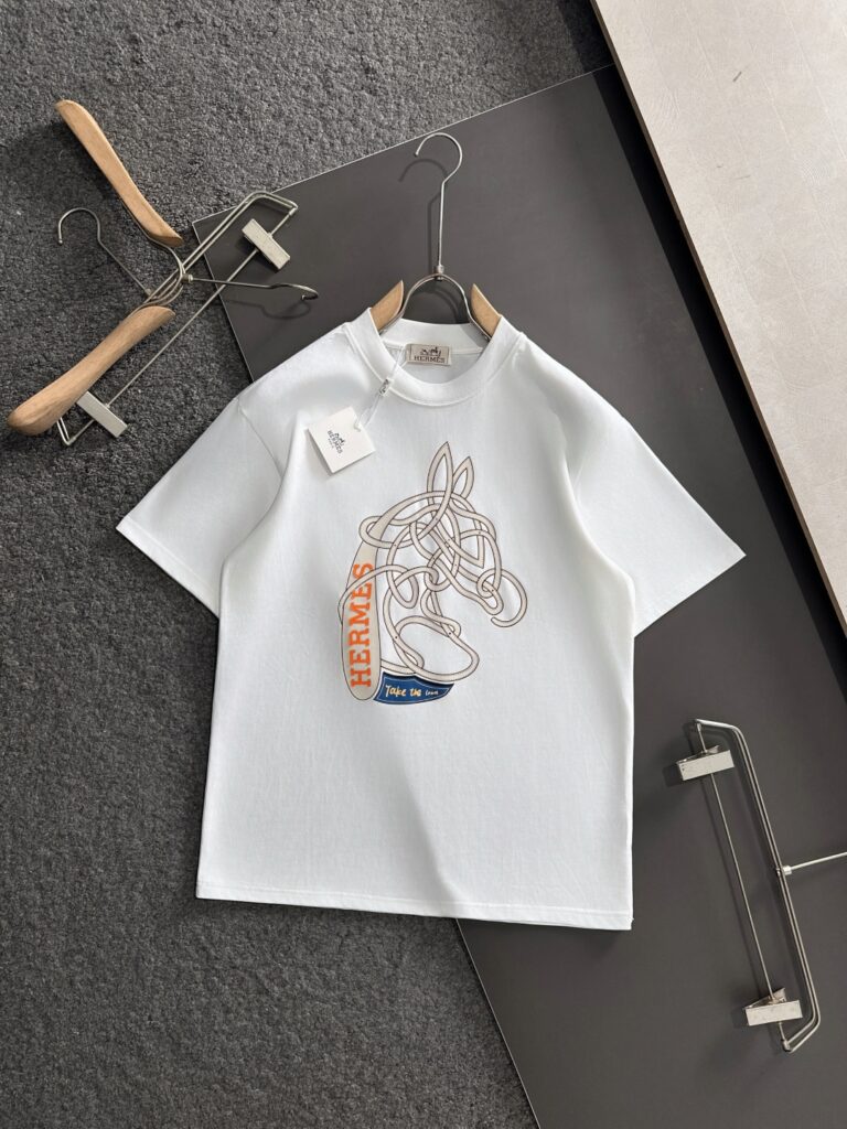 エルメス Hermès サマーコレクション メンズ ダブルガーゼコットンTシャツ‌