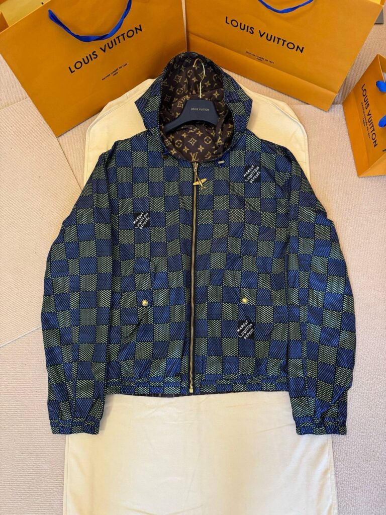 ルイ・ヴィトン「Louis Vuitton」DAMIERリバーシブル防風ジャケットアンコール
