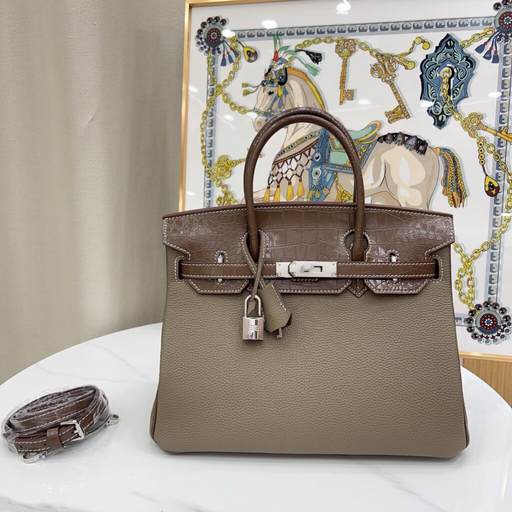 エルメス バーキン 25/30 バッグ クロコダイルエンボス「Birkin Bag」