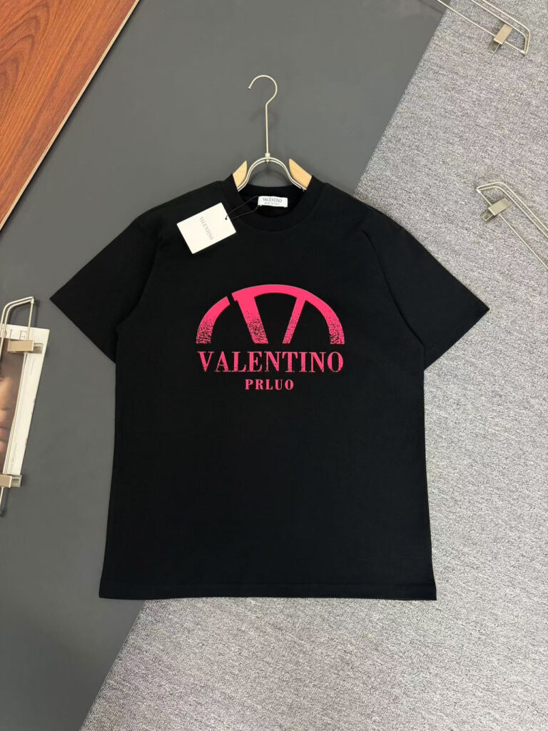 ヴァレンティノ Valentino サマーコレクション ラウンドネック プリント ショートスリーブTシャツ